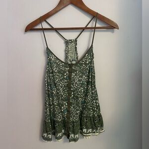 Retro boho American eagle racer back shirt with a floral pattern